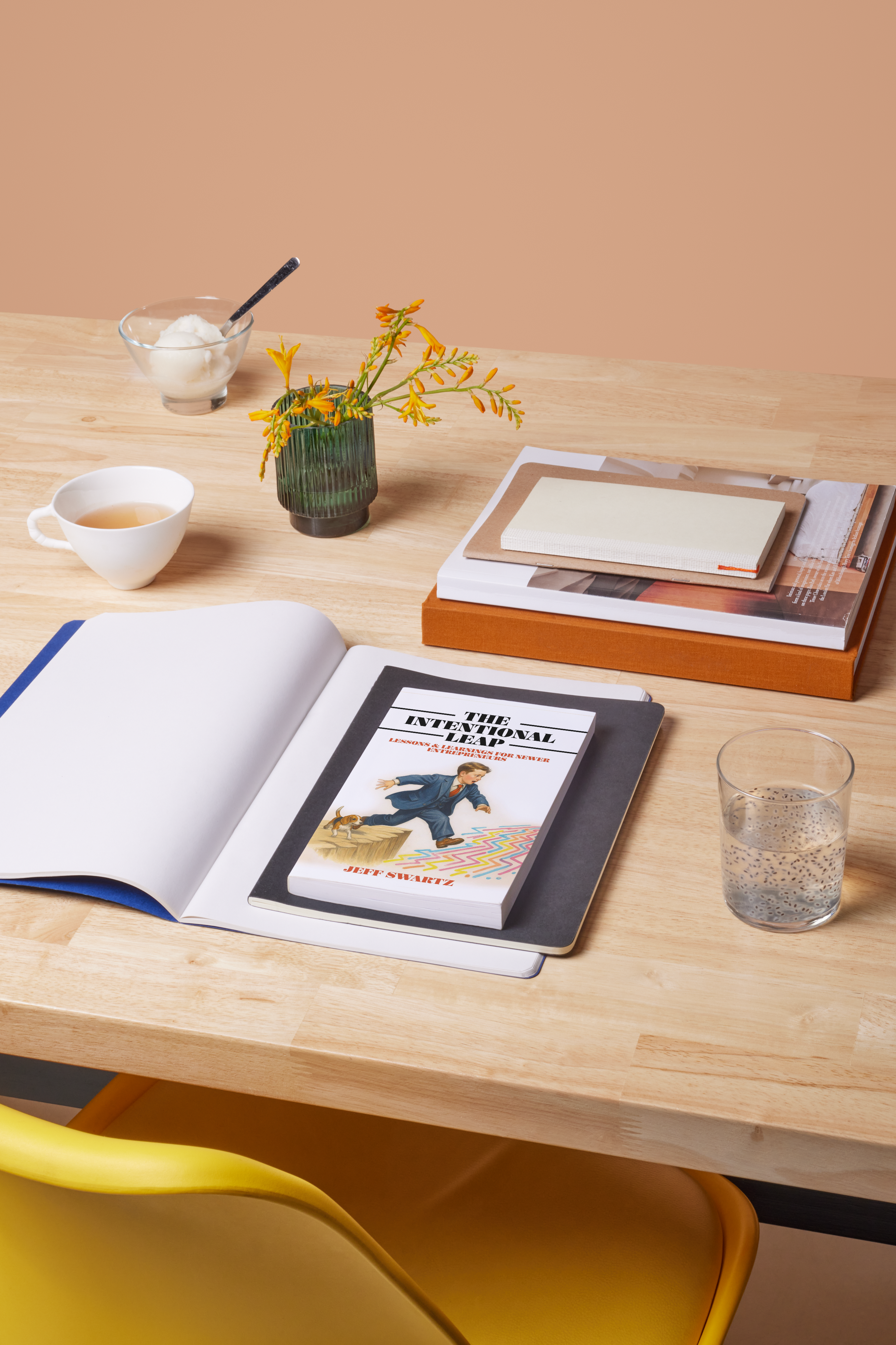 The Intentional Leap book by Jeff Swartz on a desk