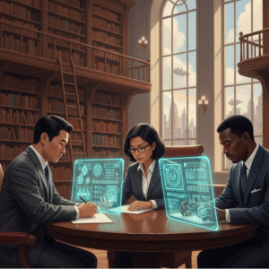 intentional leap consulting website of professionals in a library working